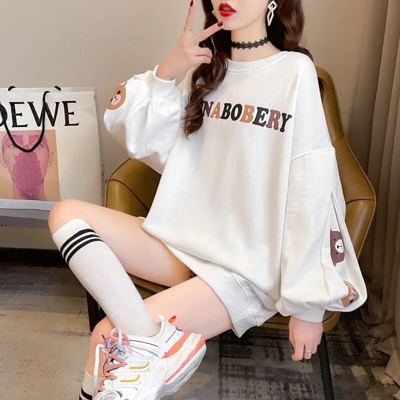 Annaboberry Graphic Print Oversized Sweatshirt