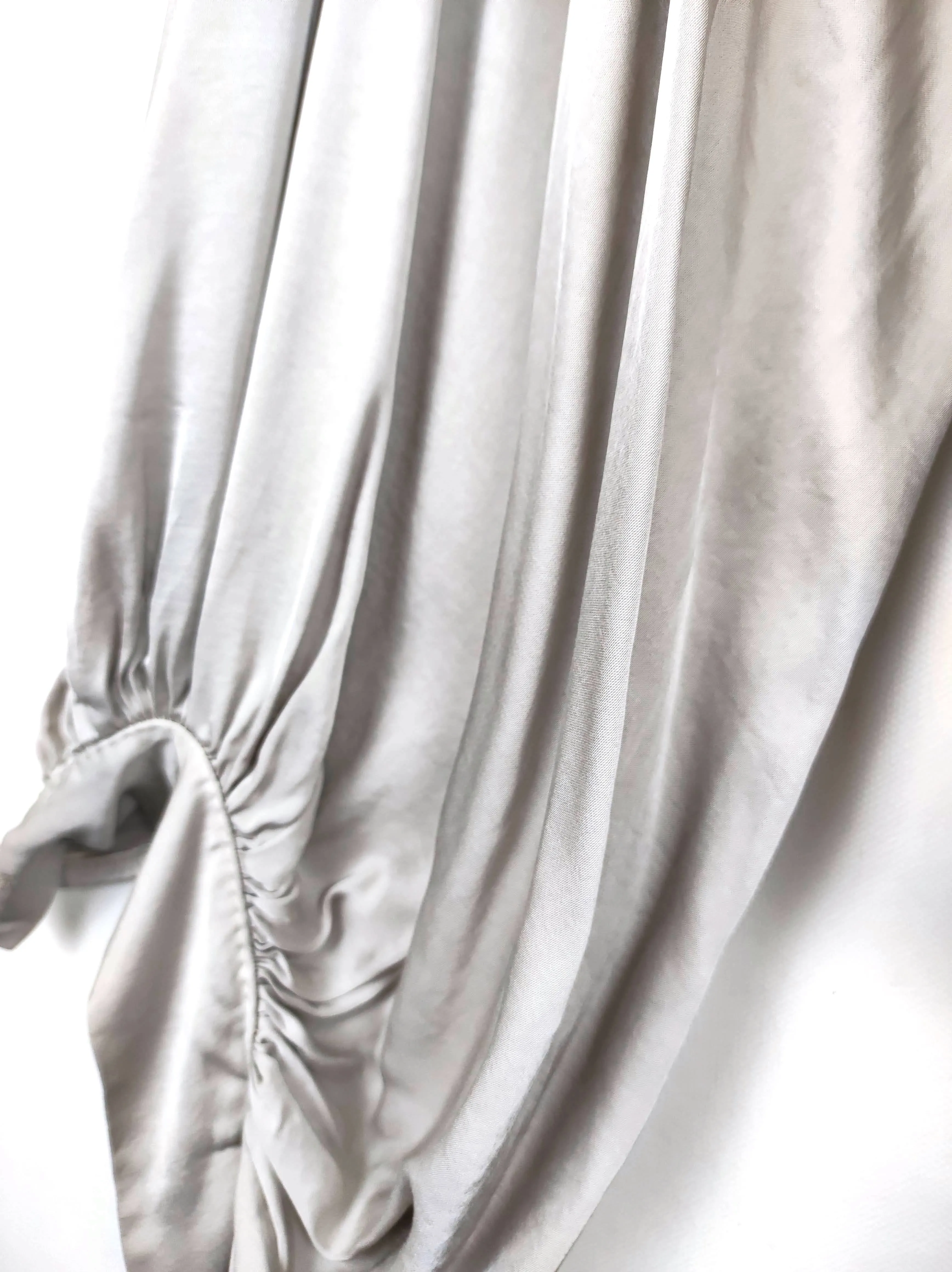 BLUSE SATIN SILVER SHINY ONE SIZE