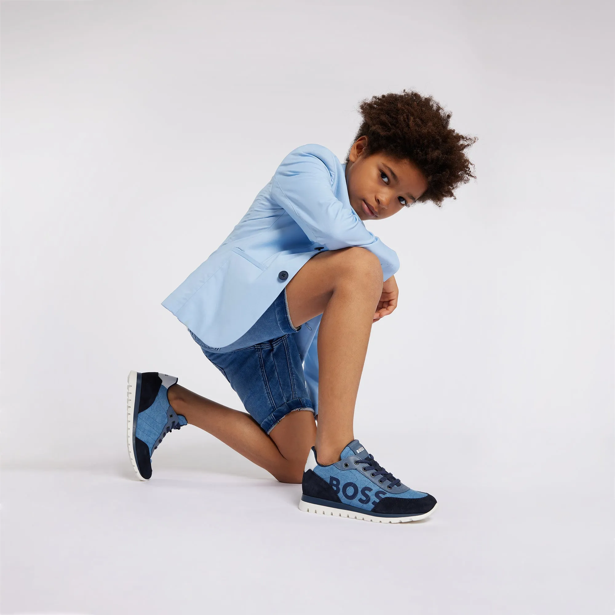 BOSS KIDSWEAR Pale Blue Suit Jacket