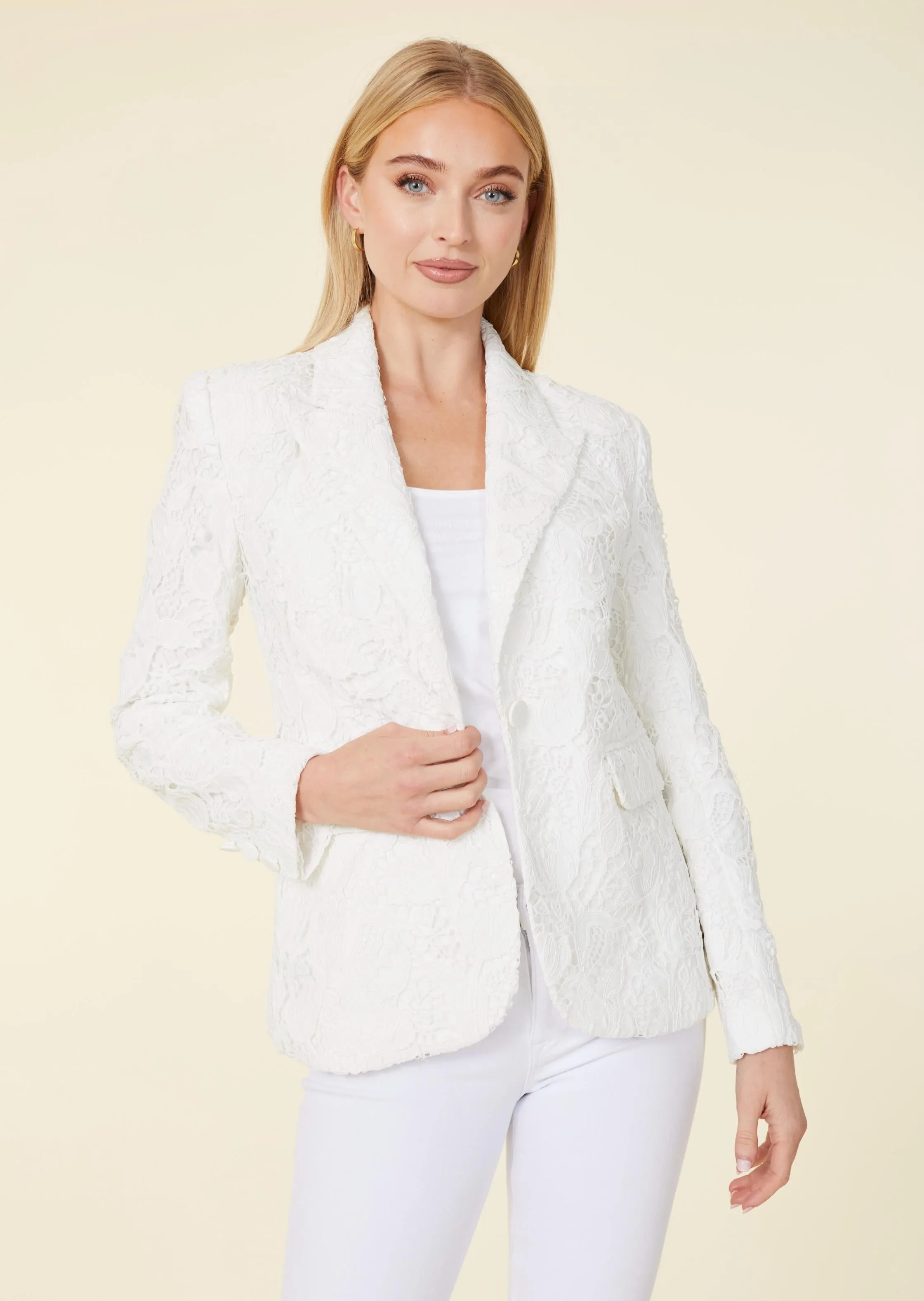 Floral Lace Tailored Blazer