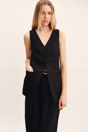 LORENZO TAILORED VEST - BLACK
