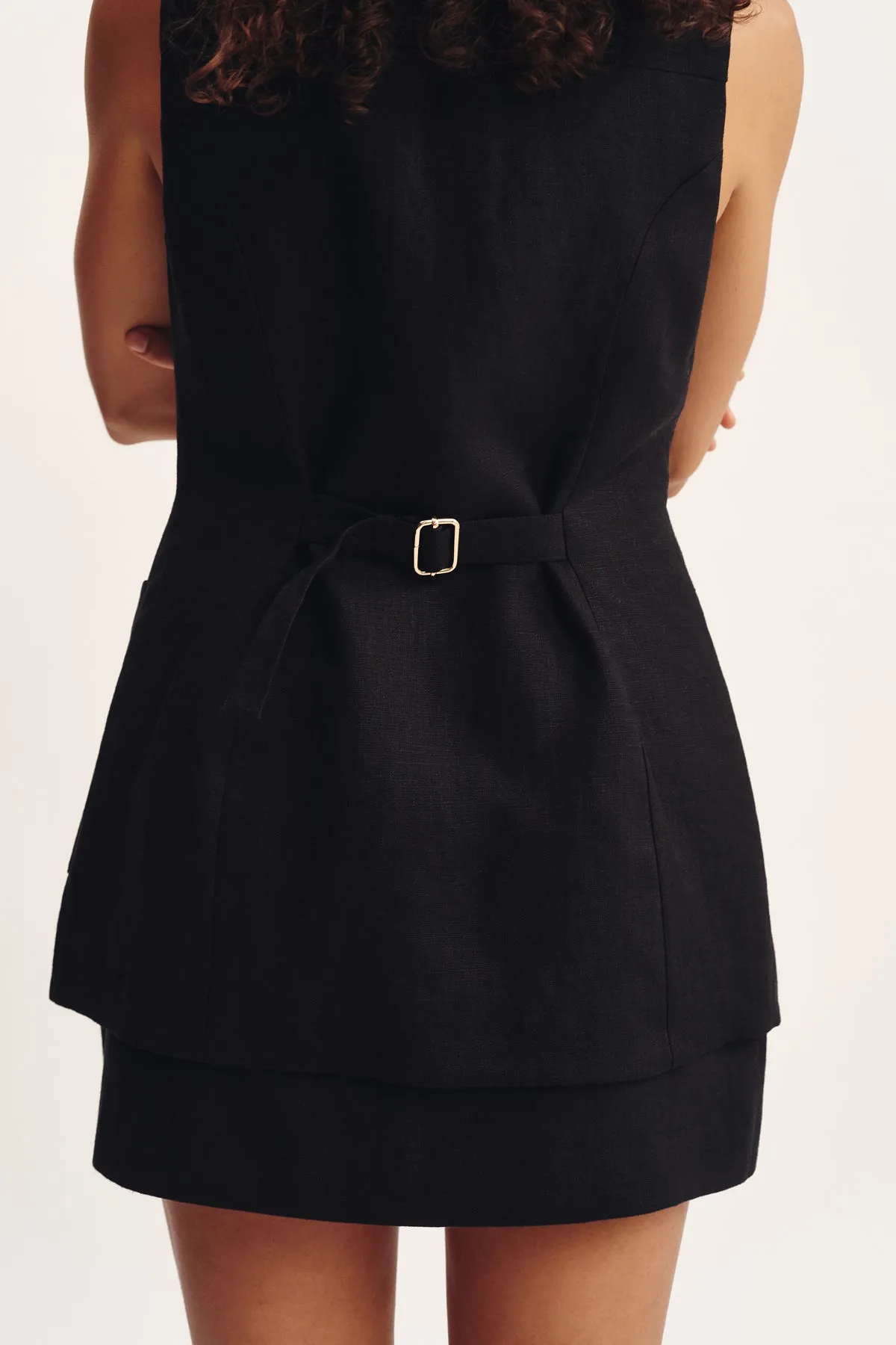 LORENZO TAILORED VEST - BLACK