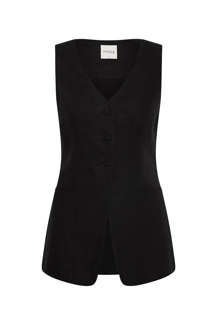 LORENZO TAILORED VEST - BLACK