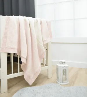 Nipperland Rosa Streifen Babydecke-Rosa 6691