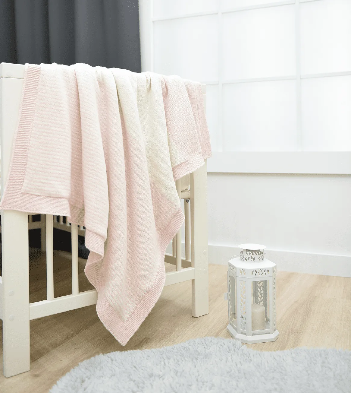 Nipperland Rosa Streifen Babydecke-Rosa 6691