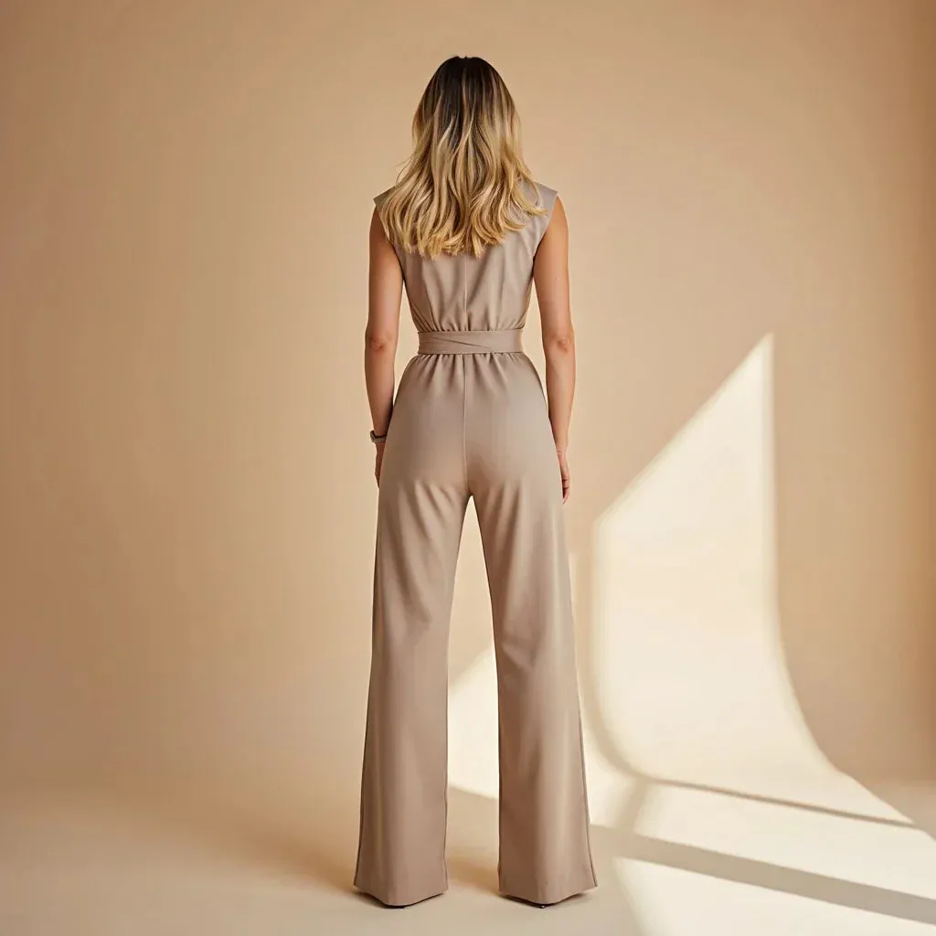 Soleia  Sleeveless Tailored Jumpsuit