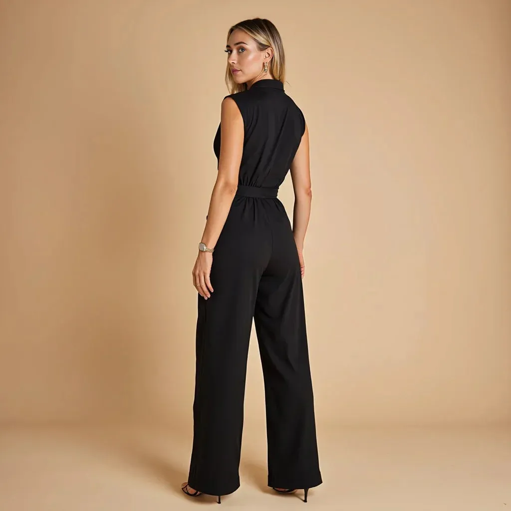 Soleia  Sleeveless Tailored Jumpsuit