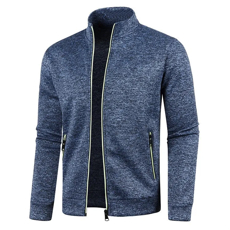 West Louis Men's Zipper Knit Long Sleeves Cashmere Sweater