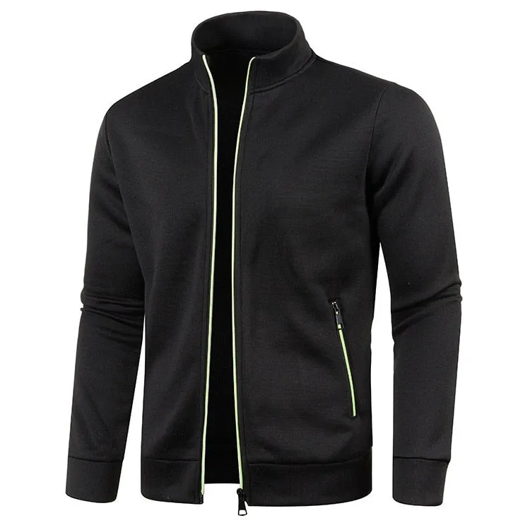 West Louis Men's Zipper Knit Long Sleeves Cashmere Sweater