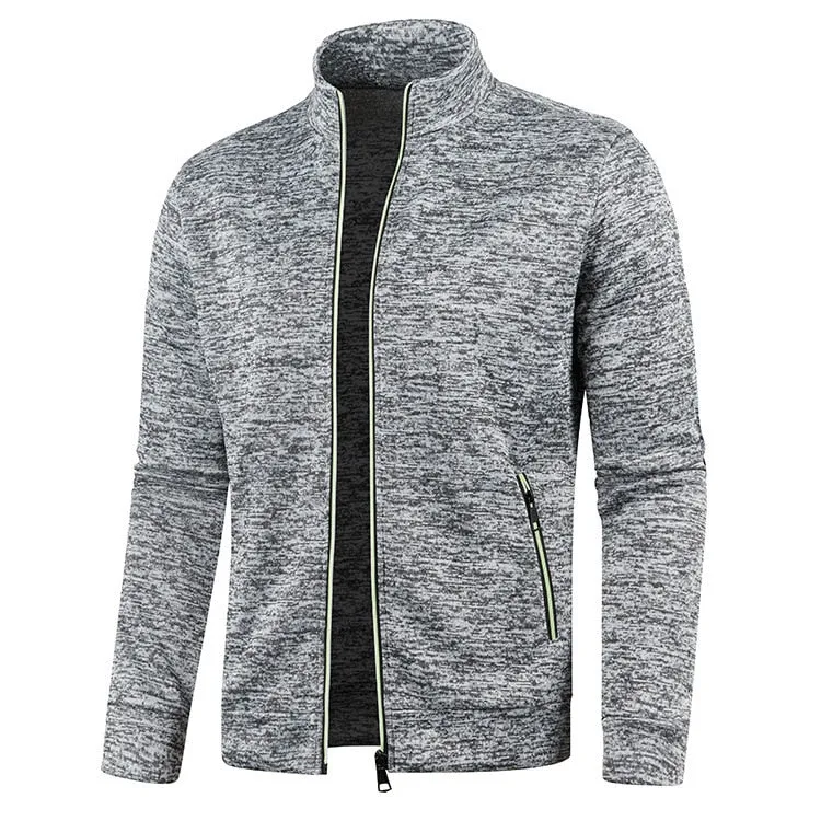 West Louis Men's Zipper Knit Long Sleeves Cashmere Sweater