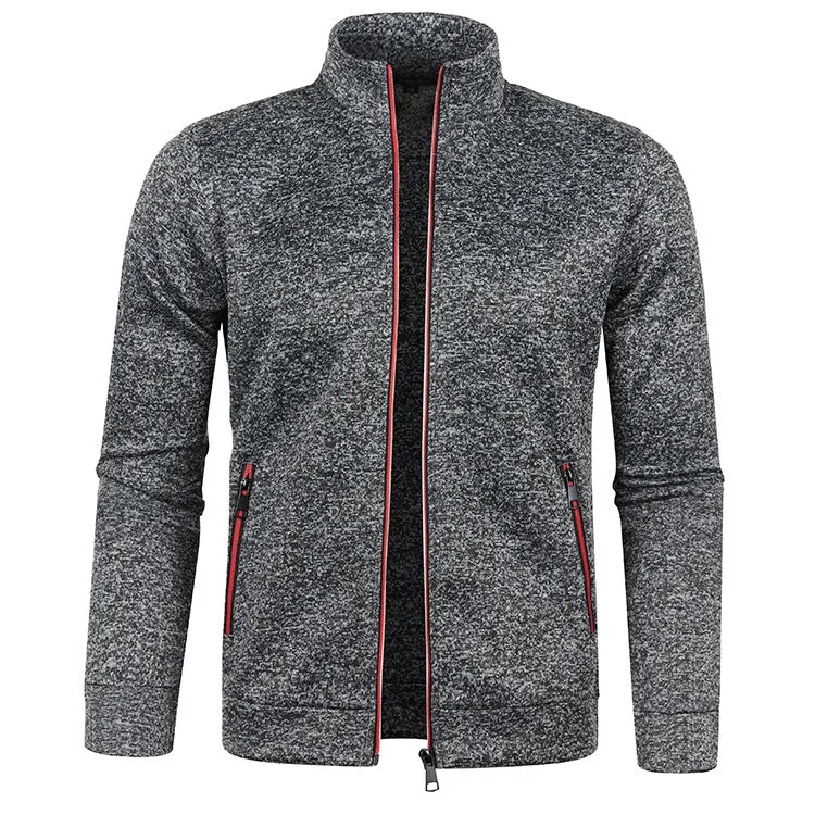 West Louis Men's Zipper Knit Long Sleeves Cashmere Sweater