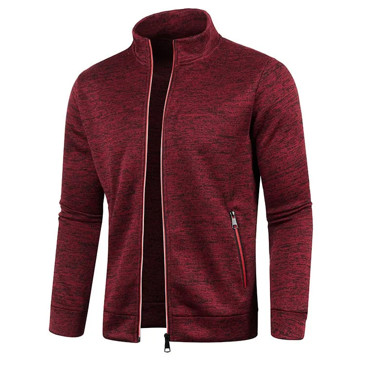 West Louis Men's Zipper Knit Long Sleeves Cashmere Sweater