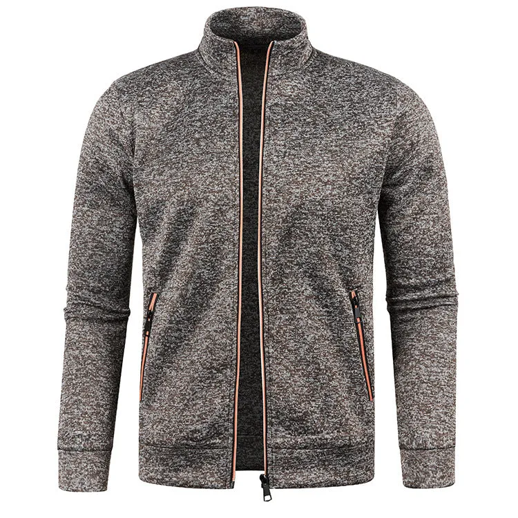 West Louis Men's Zipper Knit Long Sleeves Cashmere Sweater
