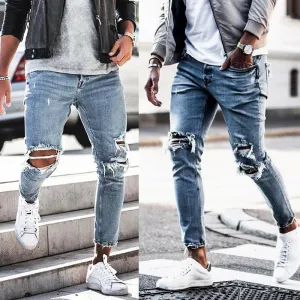 West Louis Trend Style Hole Jeans