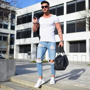West Louis Trending Frayed Denim Jeans