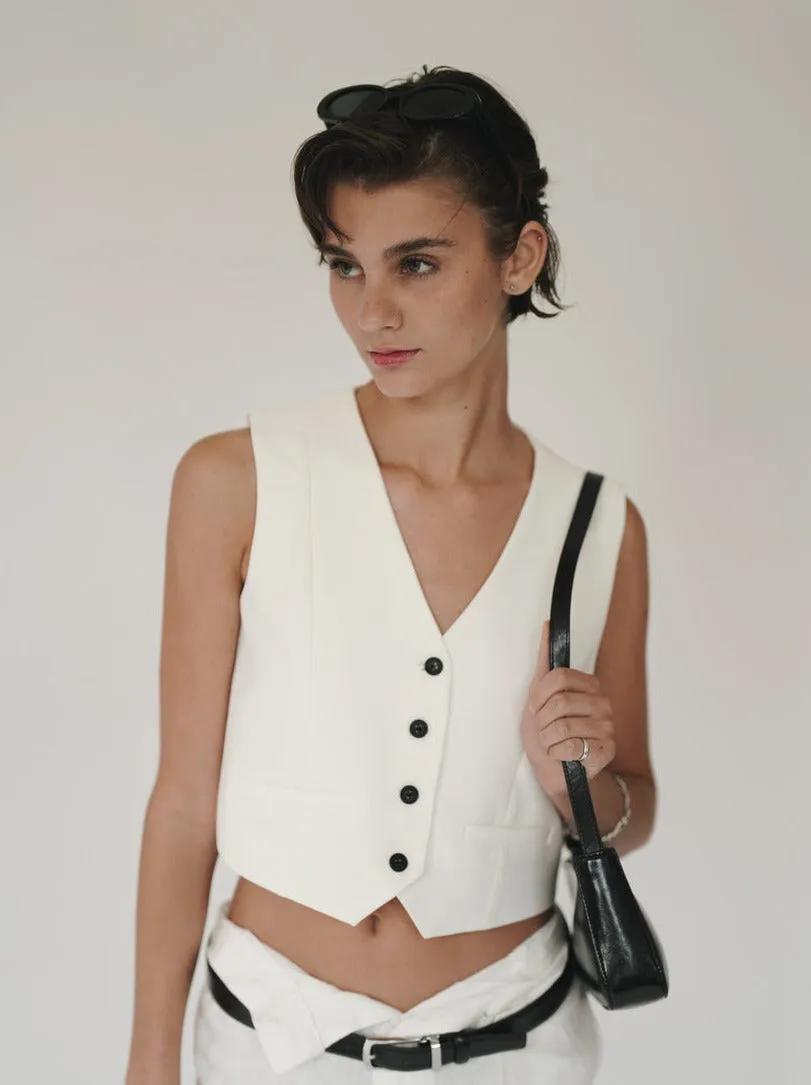 White Tailored Waistcoat